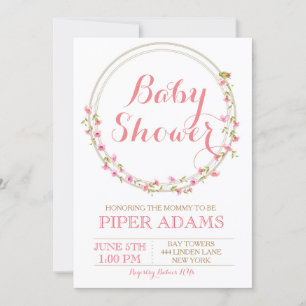 Invitation vintage Floral Blush Baby shower