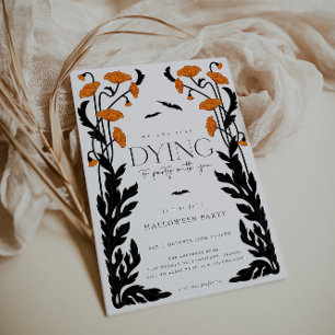 Invitation Vintage Floral Frame Halloween Party