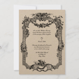 Invitation Vintage Floral & Fruit Baroque Rococo Mariage