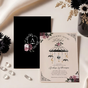 Invitation Vintage Floral Gothique Mobile Baby shower Éffraya