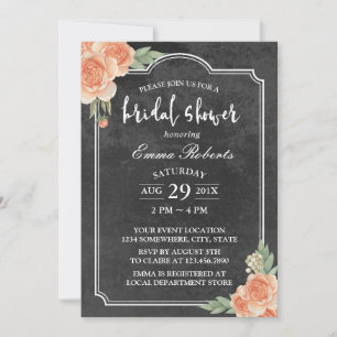 Invitation Vintage Floral Rustique Fête des mariées de tablea