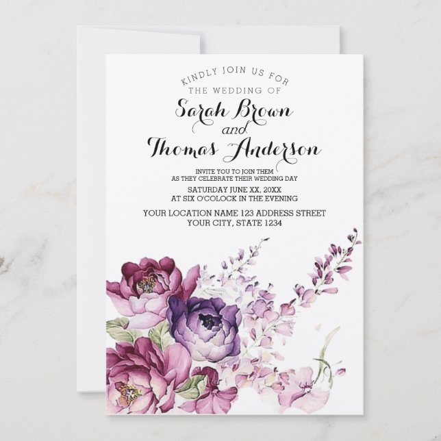 Invitation vintage Florale (Devant)