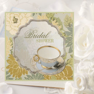 Invitation vintage florale pour une Baby Shower Te