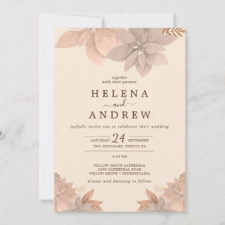 Invitation Vintage florale rose