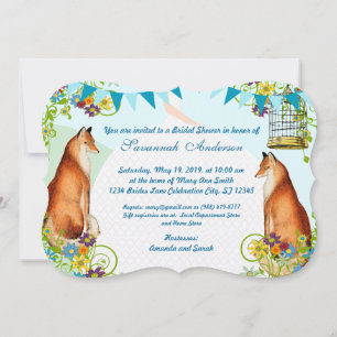 Invitation Vintage Fox Bunting Garden Fêtes des mariées Invit