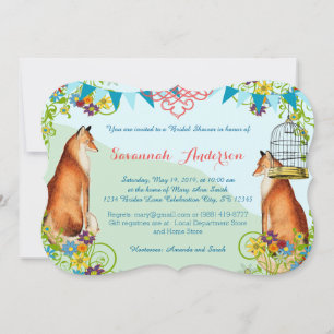 Invitation Vintage Fox Bunting Garden Fêtes des mariées Invit