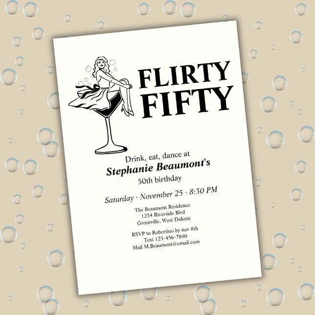 Invitation Vintage Funny Flirty Fifty Woman's 50th Birthday (Créateur téléchargé)