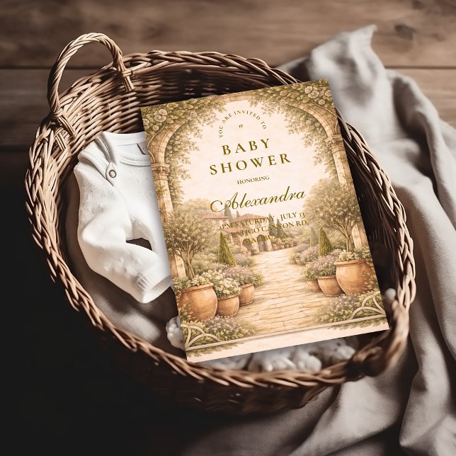 Invitation Vintage Garden Florals Baby Shower (Créateur téléchargé)