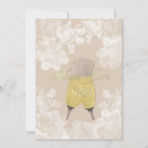 Invitation Vintage Gardenia Sand Fiançailles