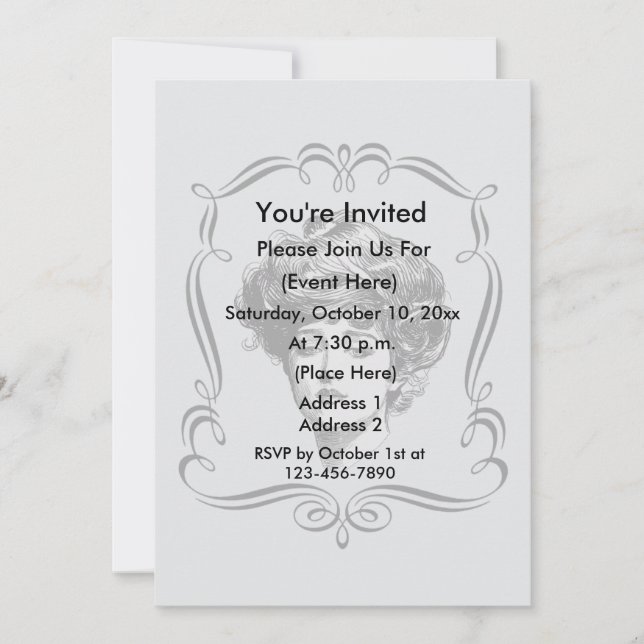 Invitation Vintage Gibson Girl Art Party (Devant)