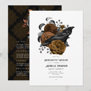 Invitation Vintage Glam Ambre Floral Gothique Enterrement de 