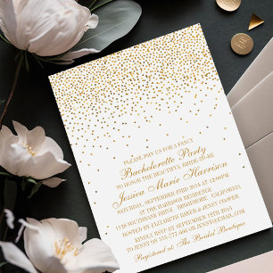 Invitation Vintage Glam Gold Confetti Bachelorette Party