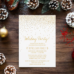 Invitation Vintage Glam White & Gold Holiday Party