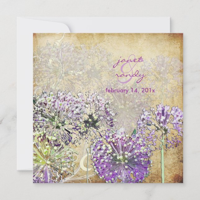 Invitation Vintage/Globe Flower/dans le jardin (Devant)