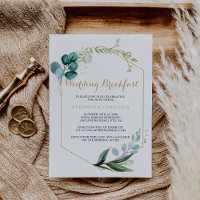 Vintage Gold & Green Eucalyptus Mariage petit déje
