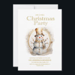 Invitation Vintage Gold White Snowman Noël<br><div class="desc">Invitation à la fête de Noël avec la peinture d'un bonhomme de neige blanc et or. Personnalisez avec vos informations de fête. Contactez-moi pour obtenir de l'aide sur vos personnalisations ou pour demander des produits Zazzle correspondants ou coordonnés supplémentaires pour votre groupe.</div>