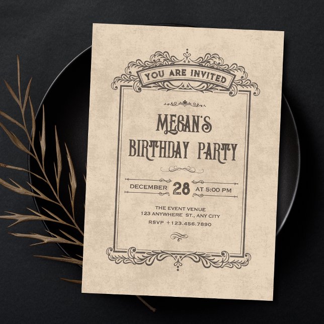 Invitation Vintage gothic arch birthday (Créateur téléchargé)