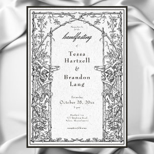 Invitation Vintage gothique médiéval bordure de vigne handfas