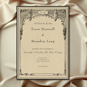 Invitation Vintage gothique Moyen-âge Mariage frontalier