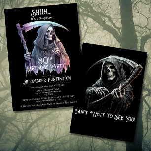 Invitation Vintage Grim Reaper Surprise 30e fête d'anniversai