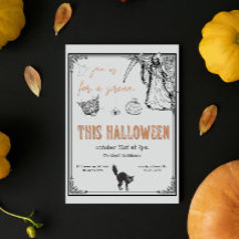 Vintage gris noir orange crier chat Halloween