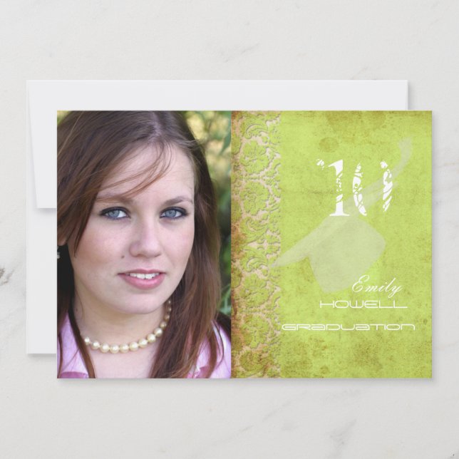 Invitation Vintage/Grunge/Damask/Graduations (Devant)