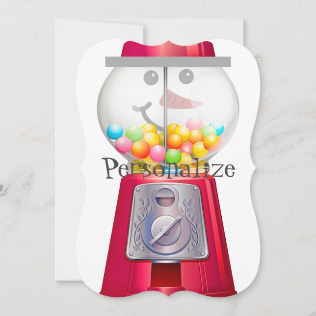 Invitation Vintage Gumball machine boule de neige (Devant)