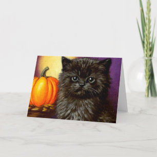 Invitation Vintage Halloween Kitten