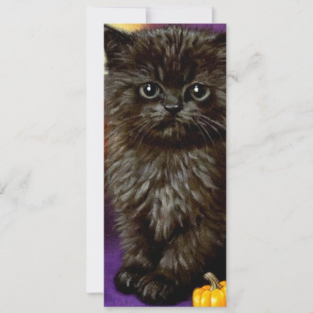 Invitation Vintage Halloween Kitten (Devant)