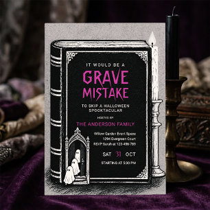 Invitation vintage Halloween noir et blanc