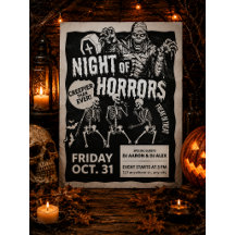 Invitation vintage Halloween noire et tendance