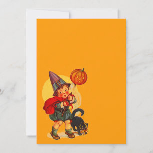 Invitation Vintage Halloween sorcière JOL Chat Blank Invitati