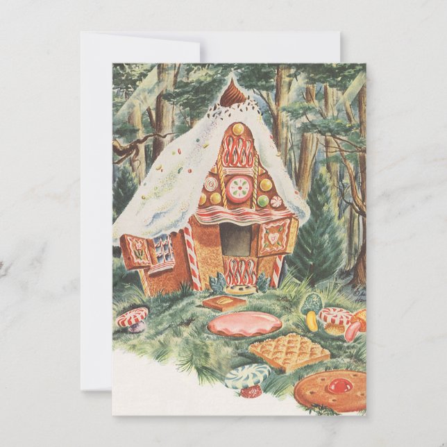 Invitation Vintage Hansel et Gretel Funny Houclier Party (Devant)