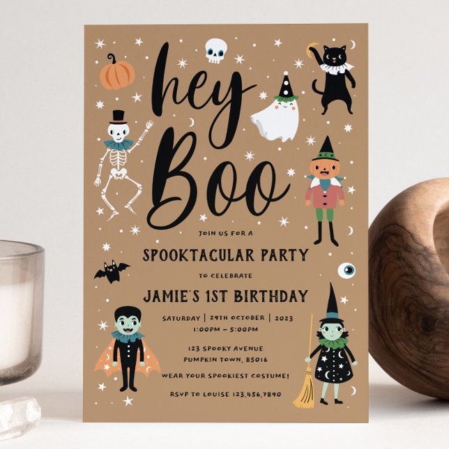 Invitation vintage Hey Boo Halloween (Créateur téléchargé)
