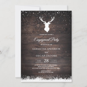 Invitation vintage hiver Simple Cerf & Flaks