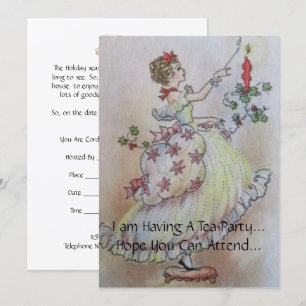 Invitation vintage Holiday Tea Party