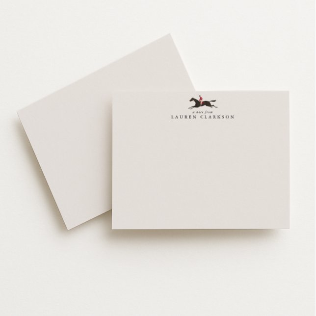 Invitation Vintage Horse Rider Logo Note Card (Créateur téléchargé)