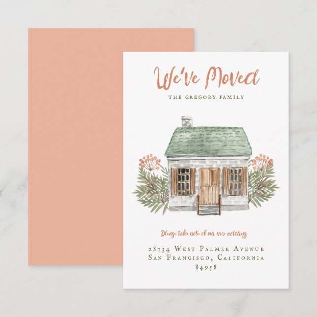 Invitation Vintage House Moving Announcement  (Devant / Derrière)