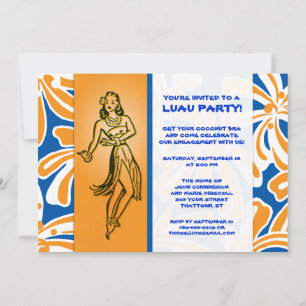 Invitation Vintage Hula Dancer Luau