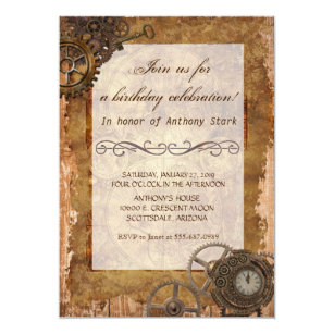 Invitations Faire Part Cartes Anniversaire Steampunk Zazzle Fr