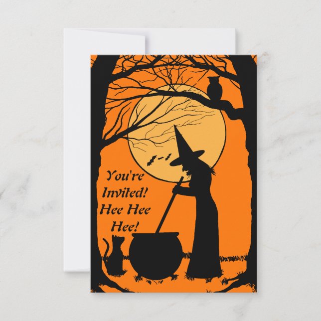 Invitation vintage inspirée de la fête d'Halloween (Devant)