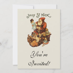 Invitation Vintage Jolly St. Nick