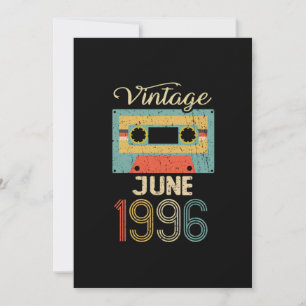 Invitation Vintage juin 1996 25e anniversaire 25 ans cadeau