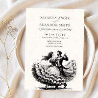 Vintage Lady et messieurs couple mariage dansant