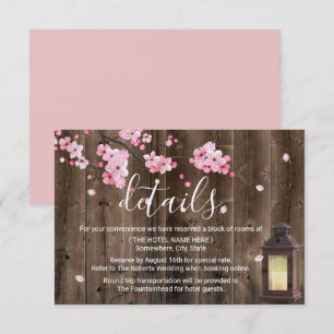 Invitation Vintage Lantern rose Floral Détails du Mariage