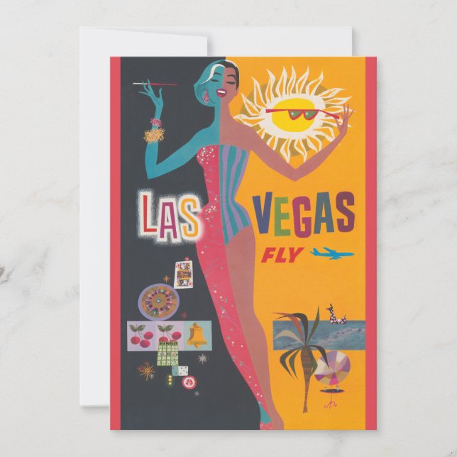 Invitation Vintage Las Vegas Gambling Travel Poster Art (Devant)