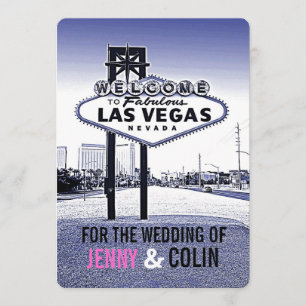 Invitation Vintage Lavender Blue Las Vegas Mariage invite