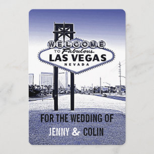 Invitation Vintage Lavender Blue Las Vegas Mariage invite