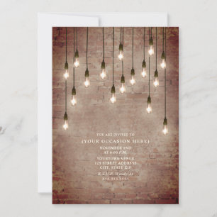 Invitation Vintage Lightbulbs Brick Générique All Purpose Par