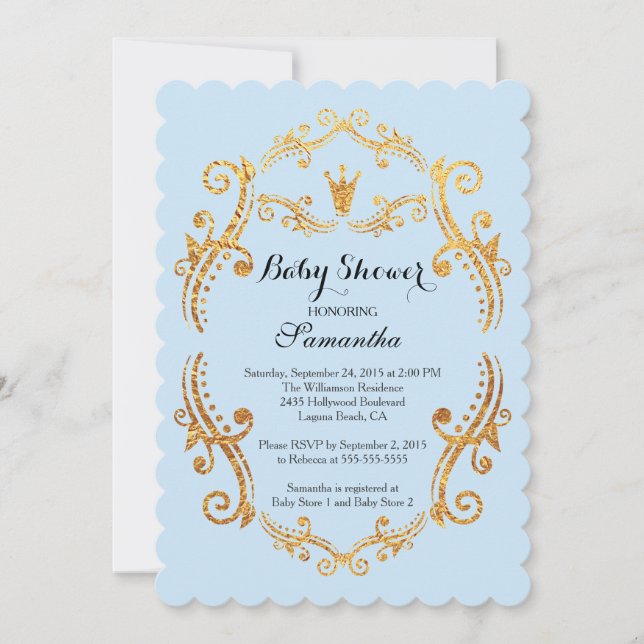 Invitation vintage Little Prince Baby shower (Devant)